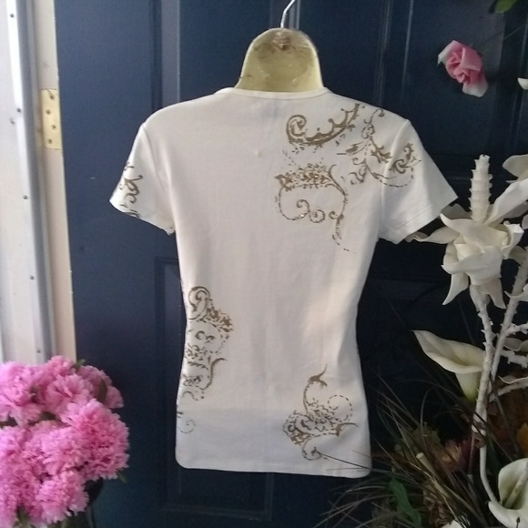 RALPH LAUREN BLACK LABEL EMBELLISHED TEE SHIRT - Picture 2 of 5
